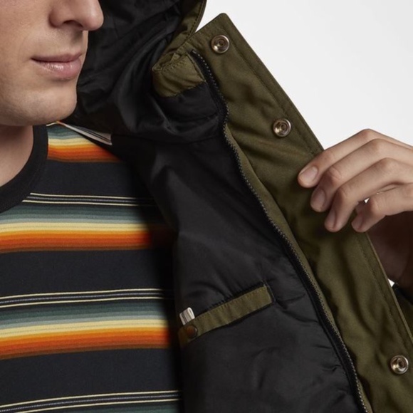 Hurley Timber Jacket Full Zip Hooded Rain Jacket - Picture 7 of 8